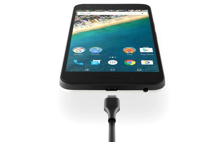 LG De 5.2" inch Nexus 5X smartphone is voorzien van het nieuwste Google Android 7.0 OS., Nexus 5X (H791F)