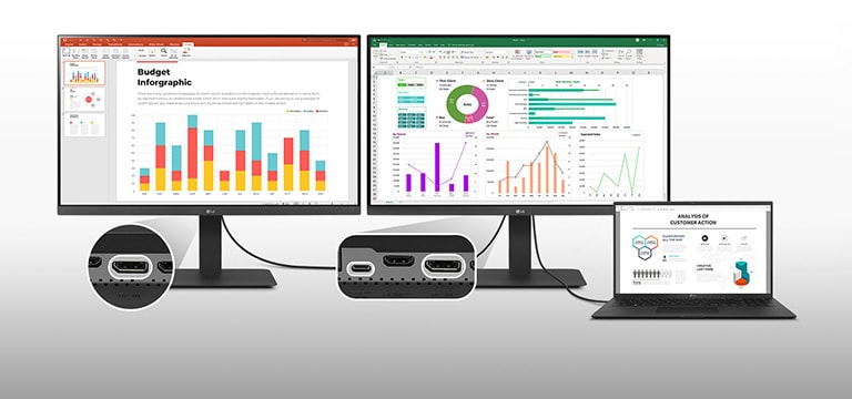 productieve werkplek met USB Type-C™ en DisplayPort