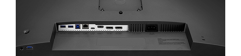 Deze monitor biedt USB Type-C™, DisplayPort, HDMI, RJ45 (Ethernet), USB (1Up/3Down) en een hoofdtelefoonuitgang.