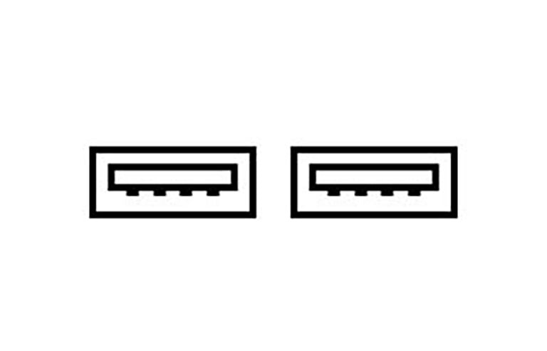 Pictogramafbeelding 2 USB–poort.