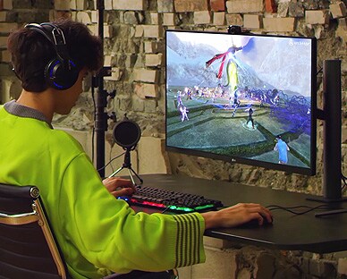 Scène van Memedia-gamer met Ergo