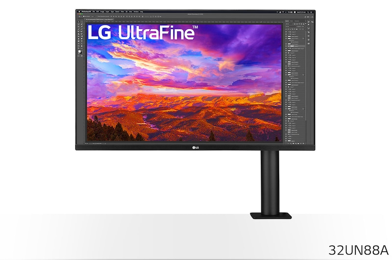 LG 31,5" UHD 4K Ergo IPS-monitor met USB Type-C™, 32UN88A-W