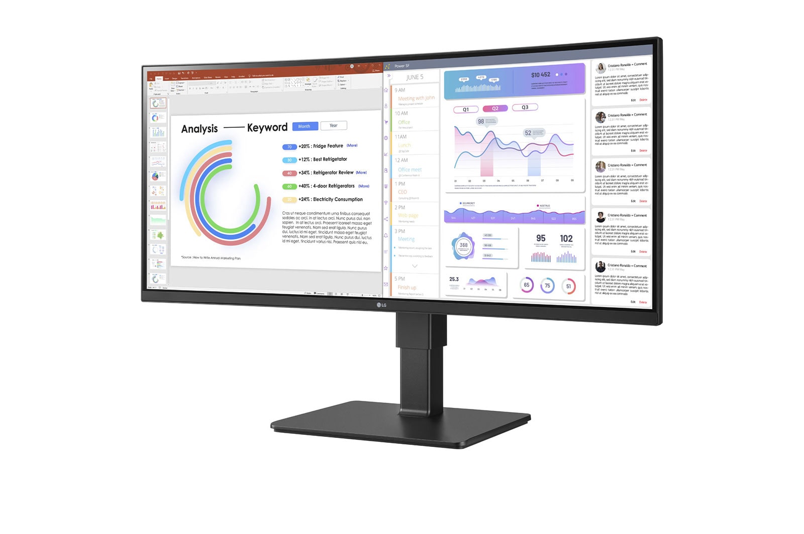 LG 34-inch UltraWide™ WQHD (3440x1440) IPS-monitor met USB Type-C™, 34BQ77QB-B