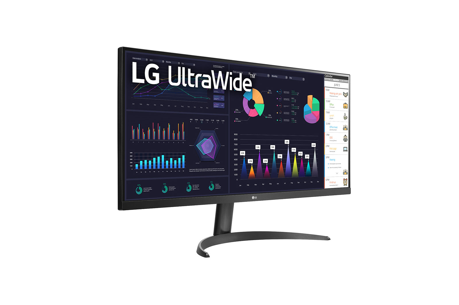 LG 34" 21:9 UltraWide™ Full HD IPS-monitor met AMD FreeSync™, 34WQ60A-B