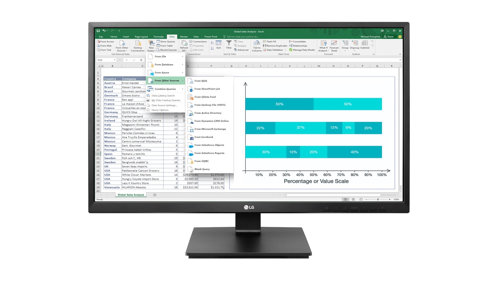 Vooraanzicht van 24” Full HD IPS Monitor 24BK550Y-B