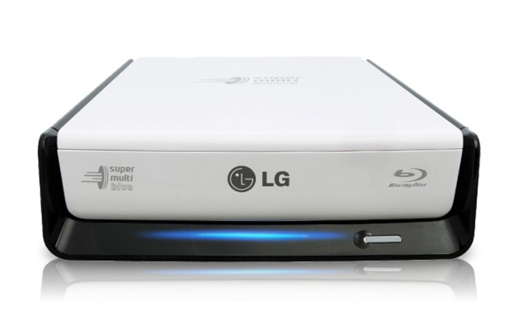 Vooraanzicht van 12x externe Blu-ray-brander met M-Disc™, Silent Play, Jamless Play &amp; LightScribe™ BE12LU30