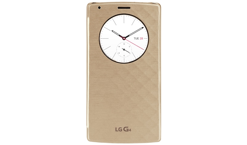 LG De LG G4 brengt Apps die je het meeste gebruikt samen in een handige cirkel. Zo vind je ze makkelijk en snel., G4 Quick Circle Case Gold