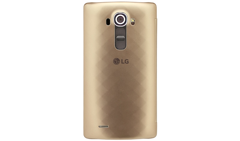 LG De LG G4 brengt Apps die je het meeste gebruikt samen in een handige cirkel. Zo vind je ze makkelijk en snel., G4 Quick Circle Case Gold