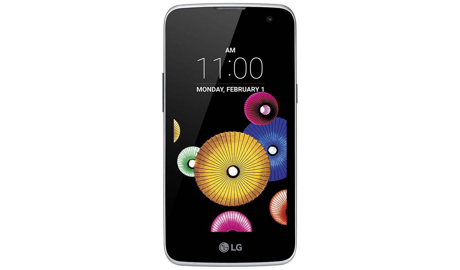 Vooraanzicht van Ontdek de wereld om je heen en maak selfies van al deze avonturen met de LG K4 4G. Deze smartphone is uniek, net zoals jij.  K4 (K120E)