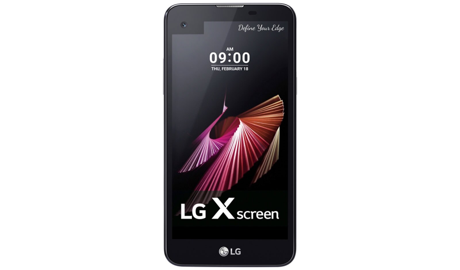 Vooraanzicht van De LG X screen heeft een zeer geavanceerd display door het ‘Always-on’ scherm, waarmee je geen enkele melding hoeft te missen en de batterij spaart. De LG X screen concurreert tevens qua prijs met smartphones uit een hoger segment. X Screen (K500N)