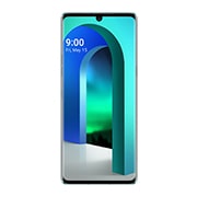 Vooraanzicht van LG Velvet LG Velvet Aurora Green