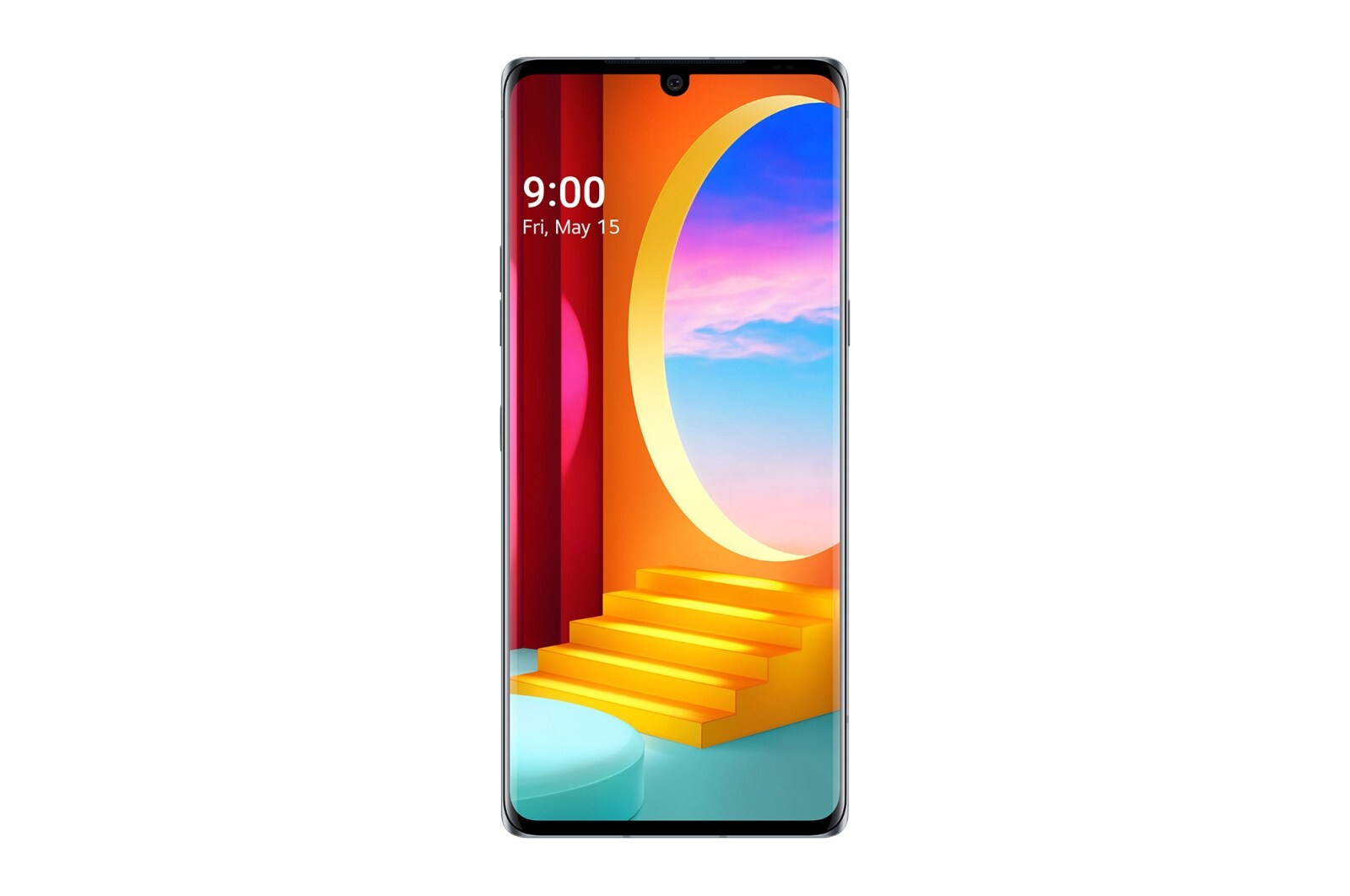 Vooraanzicht van LG Velvet LG Velvet Aurora Grey