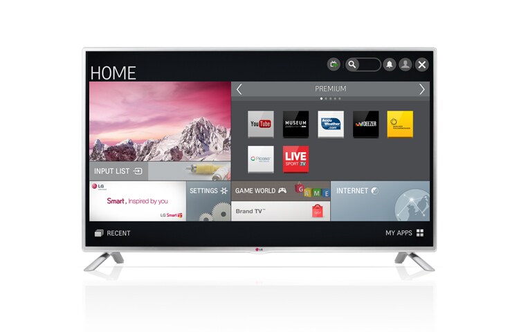 Vooraanzicht van 32&#34; | De LG Smart TV biedt slimme features in combinatie met hoogwaardig beeldkwaliteit 32LB570U