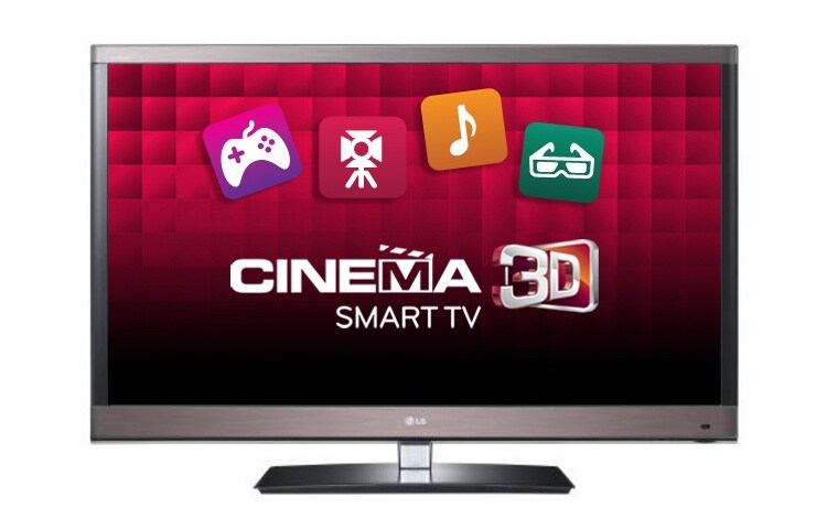 Vooraanzicht van 32&#34; Full HD Cinema 3D LED-tv met Smart TV, TruMotion 100Hz, 2D naar 3D converter, Picture Wizard II, DLNA en Wi-Fi 32LW570S
