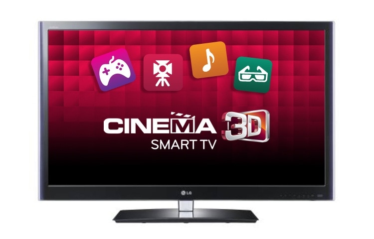 Vooraanzicht van 42&#34; Full HD Cinema 3D LED-tv met Smart TV, TruMotion 100Hz, 2D naar 3D converter, Picture Wizard II, DLNA en Wi-Fi 42LW5500