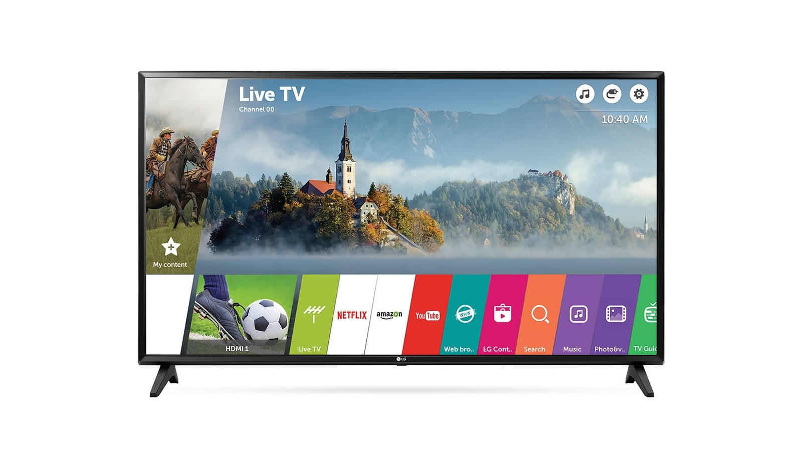 Vooraanzicht van 43&#34; (109 cm) | LG Full HD LED TV | webOS 3.5 Smart TV | Virtual Surround Plus | Clear Voice 43LJ594V