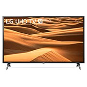 Vooraanzicht van 49&#39;&#39; (123 cm) UHD TV | Quad Core Processor | 4K IPS Display | 4K Active HDR | Grote kijkhoek | Ultra Surround geluid | webOS AI ThinQ 49UM7050PLF