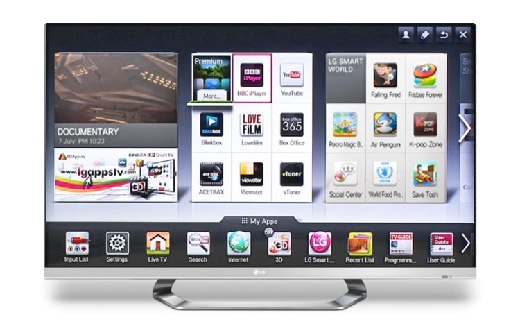 LG 55" | Edge LED | Cinema 3D | Smart TV 2.0 | Full HD | MCI 400 | Smart Share | DLNA Certified | Wi-Fi | Wi-Di, 55LM670S