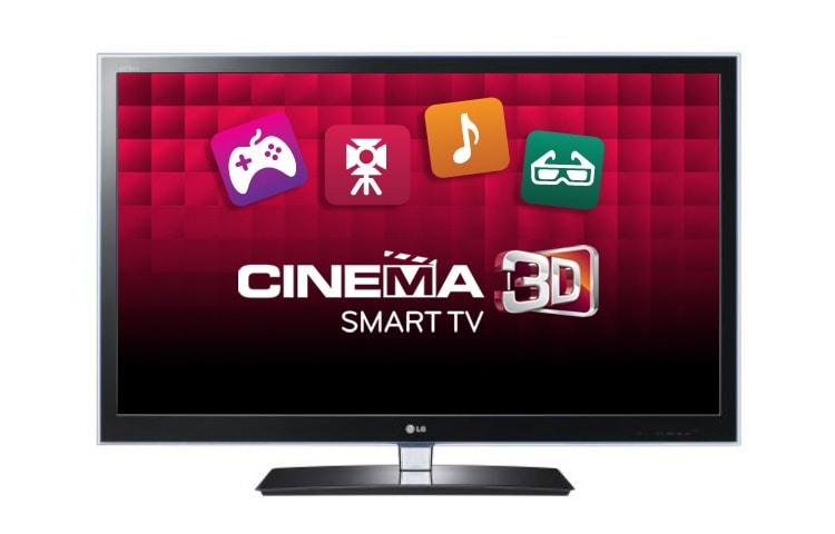 Vooraanzicht van 55&#34; Full HD Cinema 3D LED-tv met Smart TV, TruMotion 200Hz, 2D naar 3D converter, Picture Wizard II, DLNA en Wi-Fi Ready 55LW650S