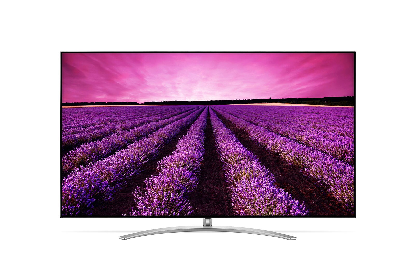Vooraanzicht van 55” (139 cm) NanoCell TV SM9800 | α7 Gen 2 Intelligent Processor | Full Array Dimming Pro | Cinema HDR met Dolby Vision | Dolby Atmos | Perfect cinema screen design 55SM9800PLA