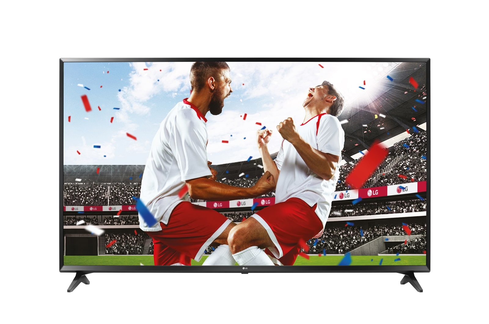Vooraanzicht van 55&#34; (139 cm) UHD TV | World Cup edition | 4K Display | 4K Active HDR | Grote kijkhoek | webOS met ThinQ AI 55UK6100PLB