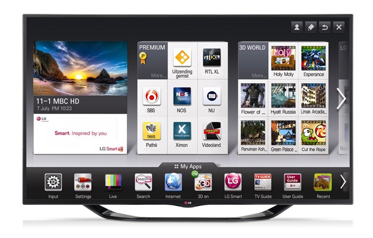 Vooraanzicht van 60&#39;&#39; | SMART TV | MAGIC REMOTE | DIRECT LED | CINEMA 3D | MCI 800 | FULL HD 60LA7408