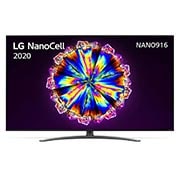 Vooraanzicht van 65&#34; LG NanoCell 4K | α7 Gen3 Intelligent Processor | Full Array Dimming | Cinema HDR met Dolby Vision | Dolby Atmos | Nano bezel 65NANO916NA