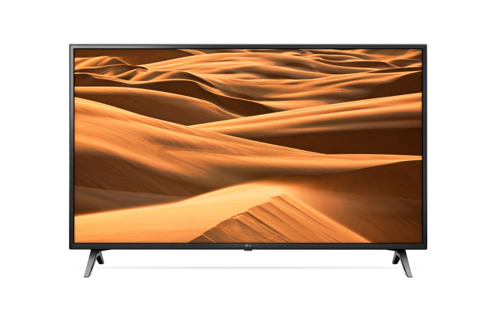 Vooraanzicht van 75&#34; (217 cm) UHD TV | Quad Core Processor | 4K IPS Display | 4K Active HDR | Grote kijkhoek | Ultra Surround geluid | webOS ThinQ AI 75UM7000PLA