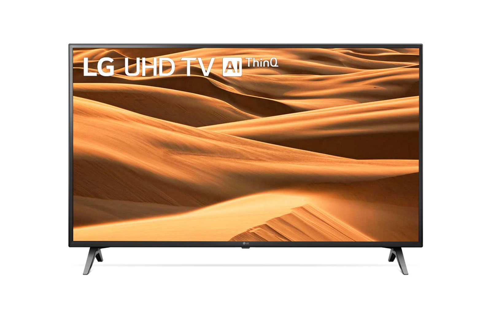 Vooraanzicht van 75&#34; (217 cm) UHD TV | Quad Core Processor | 4K IPS Display | 4K Active HDR | Grote kijkhoek | Ultra Surround geluid | webOS AI ThinQ 75UM7050PLA