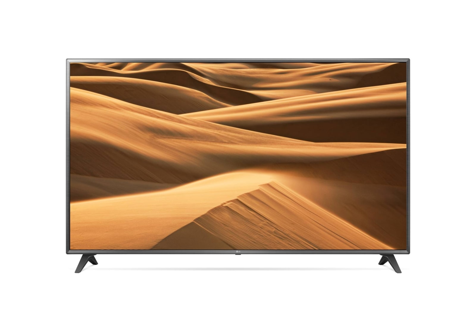 Vooraanzicht van 75&#34; (217 cm) UHD TV | Quad Core Processor | 4K IPS Display | 4K Active HDR | Grote kijkhoek | Ultra Surround | webOS ThinQ AI 75UM7110PLB