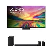 Vooraanzicht van LG QNED 86&#34; intense kleuren in 4K SMART TV &amp;DS70TR 5.1.1 kanaal  86QNED816RE.DS70TR