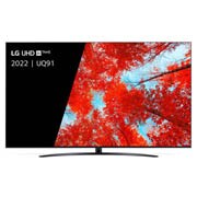 Een vooraanzicht van de LG Full HD TV met infill-afbeelding en productlogo op