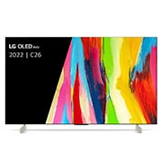 Vooraanzicht met LG OLED evo Gallery Edition op het scherm