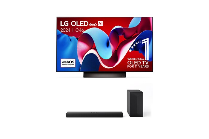 LG 48 Inch LG OLED evo AI C4 4K Smart TV 2024, OLED48C46LA