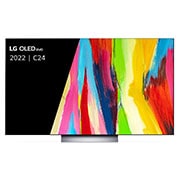Vooraanzicht met LG OLED evo Gallery Edition op het scherm
