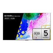 Vooraanzicht met LG OLED evo Gallery Edition op het scherm