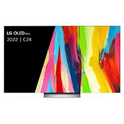 Vooraanzicht met LG OLED evo Gallery Edition op het scherm