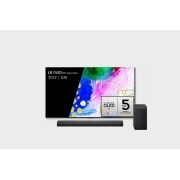 LG 65'' G2 OLED evo Gallery Edition, Vooraanzicht met LG OLED evo Gallery Edition op het scherm, OLED65G26LA