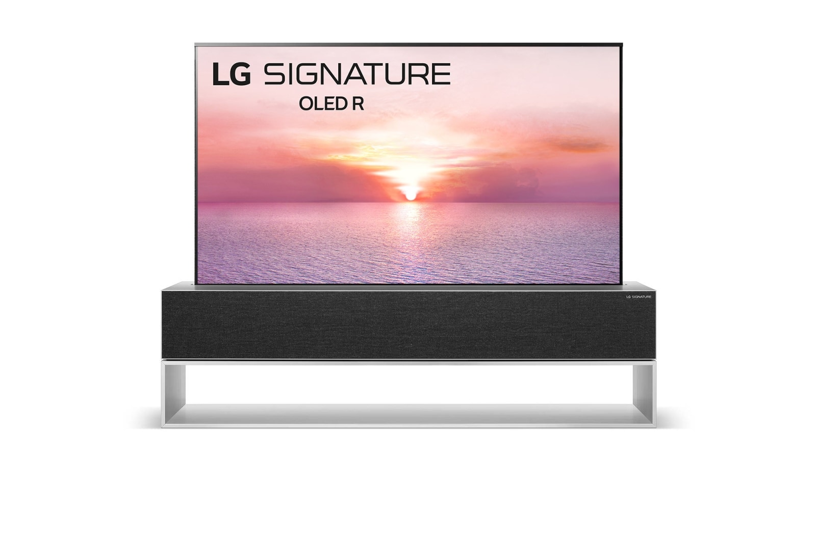 Vooraanzicht van LG R1 65 inch 4K Smart OLED TV OLED65R19LA