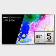 Vooraanzicht met LG OLED evo Gallery Edition op het scherm