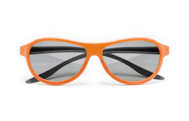 Vooraanzicht van AG-F310DP Dual Play CINEMA 3D Bril | passieve 3D technologie | Oranje design | Batterijloos | Comfortabel | Geen last van flikkering | Full HD 1080p AG-F310DP-dual-play