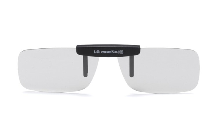 Vooraanzicht van AG-F360 CINEMA 3D clip-on | passieve 3D technologie | Zwart design | Batterijloos | Comfortabel | Geen last van flikkering | Full HD 1080p AG-F360