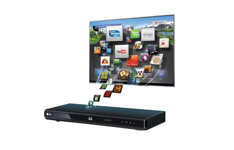 LG 3D Blu-ray Player™ met LG Smart TV, Wi-Fi Direct™, DLNA, LG Remote,Full HD 1080p Up-scaling, External HDD Playback., BD670