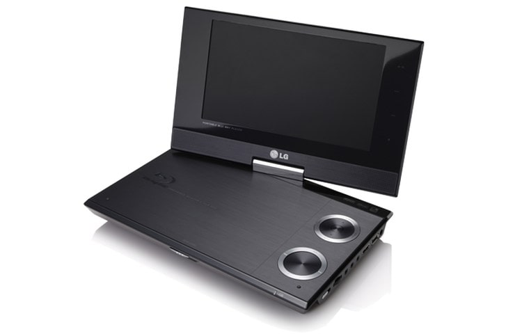 Vooraanzicht van Portable Blu-ray Player met 9&#34; LCD-scherm, tot 3 uur afspeeltijd voor Blu-Ray titels, tot 5 uur afspeeltijd voor DVD titels, NetCast, interne oplaadbare batterij en USB Plus. BP691B