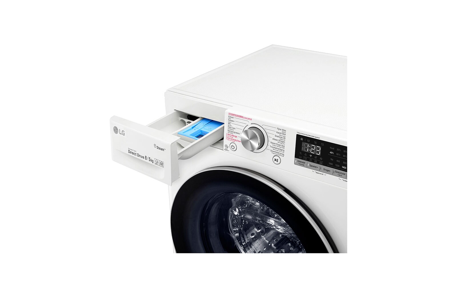 LG Slimme AI DD™ motor herkent je kleding | E | 8 kg wassen / 5 kg drogen | Hygiënisch wassen met stoom, F4DN508S1