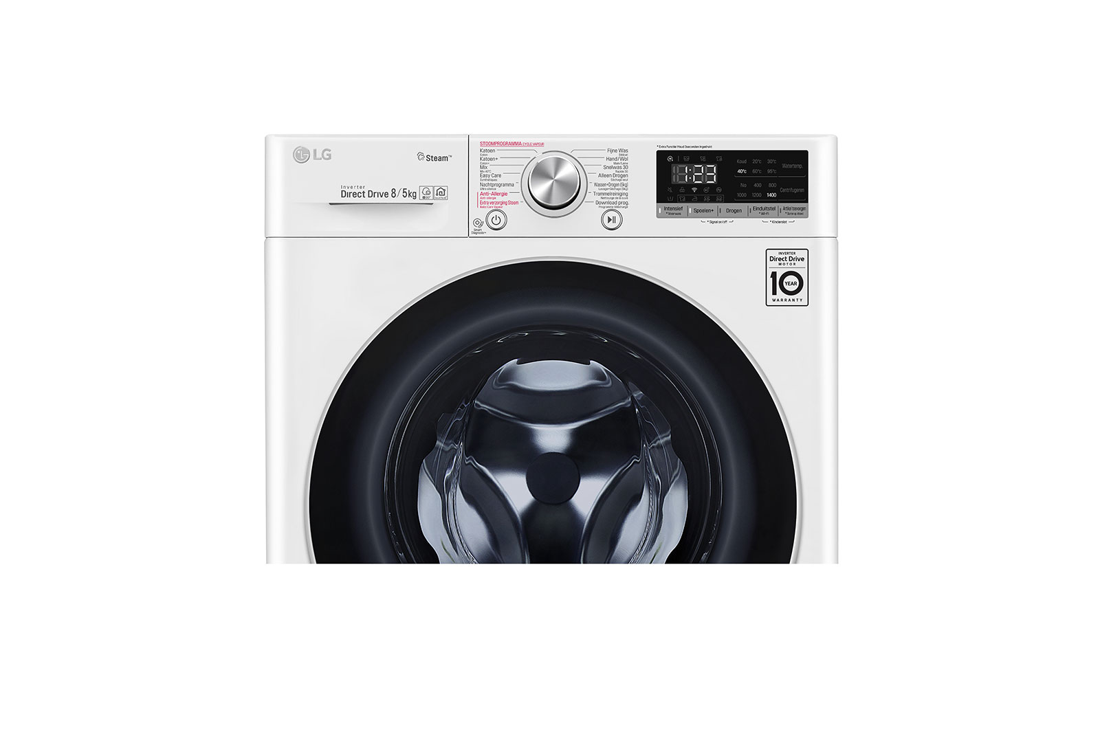 LG Slimme AI DD™ motor herkent je kleding | E | 8 kg wassen / 5 kg drogen | Hygiënisch wassen met stoom, F4DN508S1
