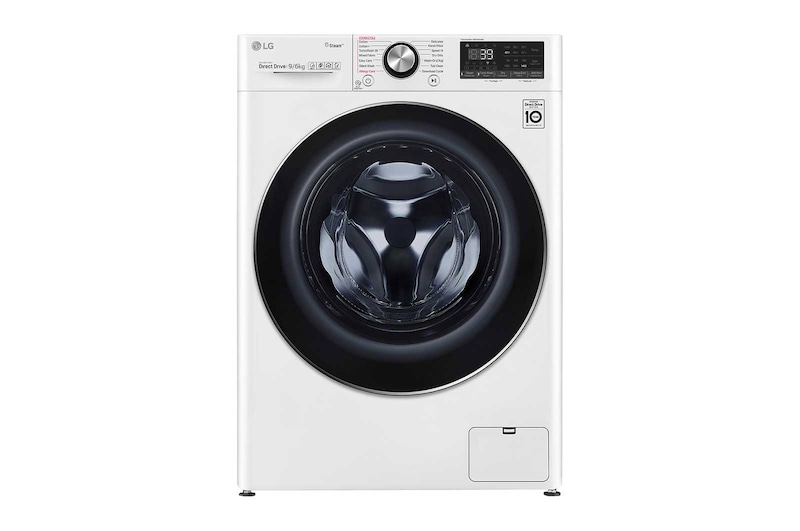 LG TurboWash™ 39 - Perfect schoon in 39 minuten | Slimme AI DD™ motor herkent je kleding | E | 9 kg wassen / 6 kg drogen | Hygiënisch wassen met stoom, F4DV909H2E