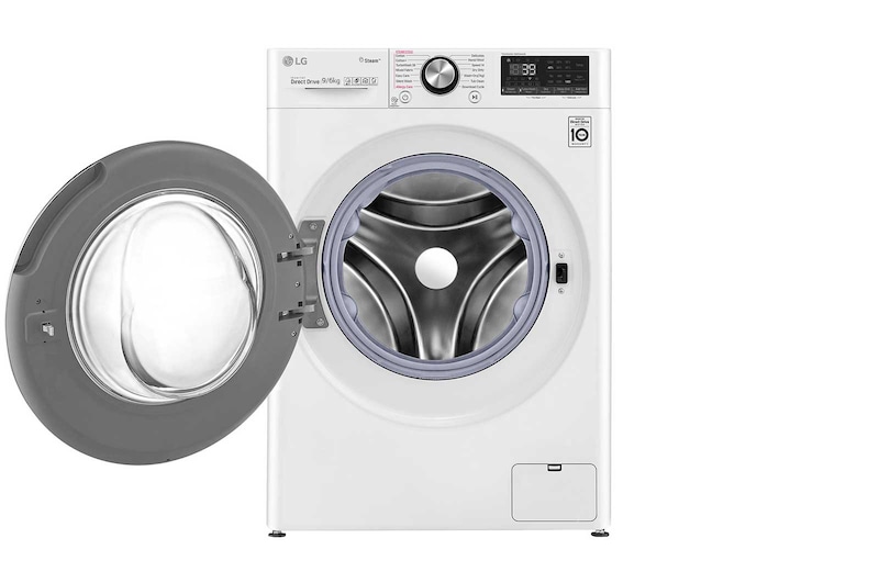 LG TurboWash™ 39 - Perfect schoon in 39 minuten | Slimme AI DD™ motor herkent je kleding | E | 9 kg wassen / 6 kg drogen | Hygiënisch wassen met stoom, F4DV909H2E