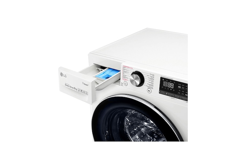 LG TurboWash™ 39 - Perfect schoon in 39 minuten | Slimme AI DD™ motor herkent je kleding | A | 9kg | Minder strijken door stoom, F4V909P2E