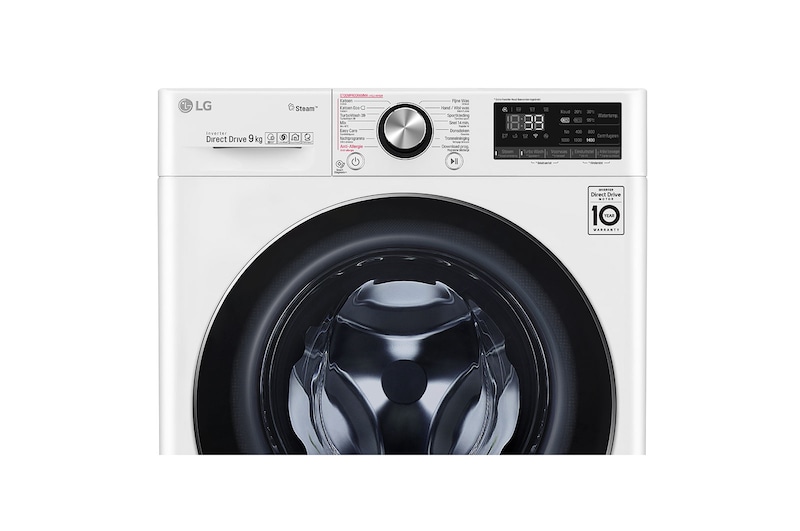 LG TurboWash™ 39 - Perfect schoon in 39 minuten | Slimme AI DD™ motor herkent je kleding | A | 9kg | Minder strijken door stoom, F4V909P2E